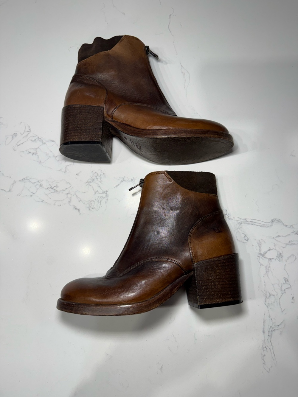 UNTAMED STREET BERKELEY burnt-caramel ankle boots 38 - Picture 12 of 16